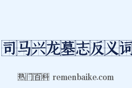 司马兴龙墓志反义词是什么意思的图片